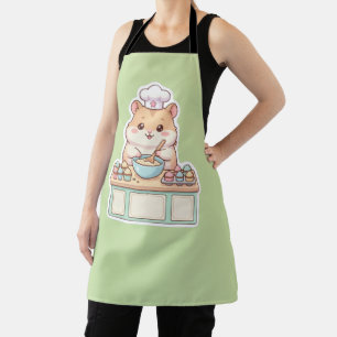 Delantal Cute Kawaii Chef Hámster Horneando Magdalenas Past