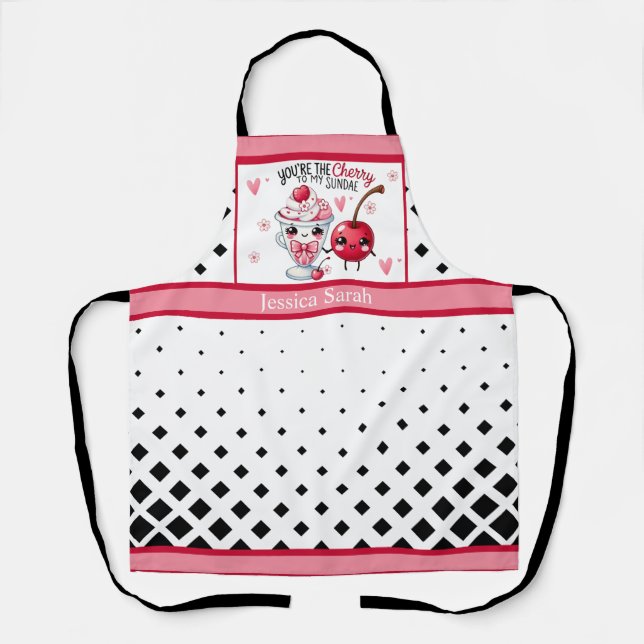 Delantal Cute Kawaii Cherry Sundae (Anverso)