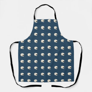 Delantal Cute Kawaii Halloween Skull Polka puntos azul oscu