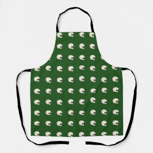 Delantal Cute Kawaii Halloween Skull Polka puntos verde osc