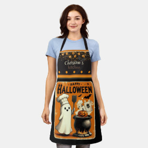 Delantal Cute kawaii Happy Halloween nombre personalizado