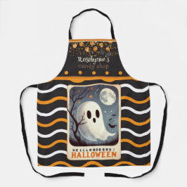 Delantal Cute kawaii Happy Halloween nombre personalizado