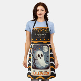 Delantal Cute kawaii Happy Halloween nombre personalizado