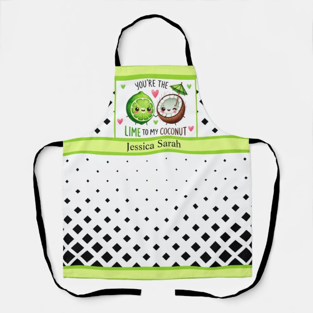 Delantal Cute Kawaii Limes y Coco (Anverso)