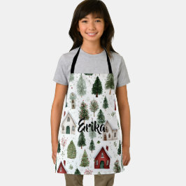 Delantal Cute Kids Holiday Apron with Name