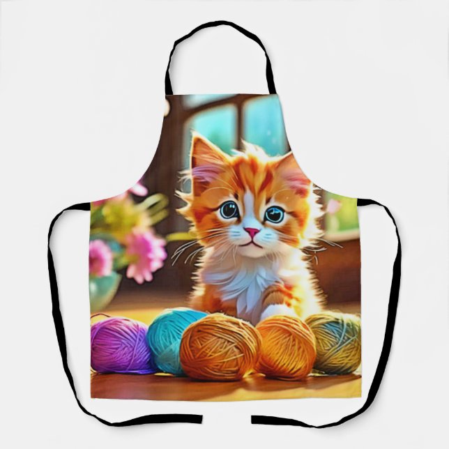 Delantal Cute Kitten Yarn (Anverso)