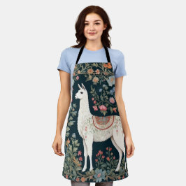 Delantal Cute Llama Elegante Floral