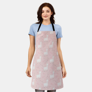 Delantal Cute llama seamless 
