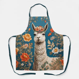 Delantal Cute Llama William Morris inspirado en la floral