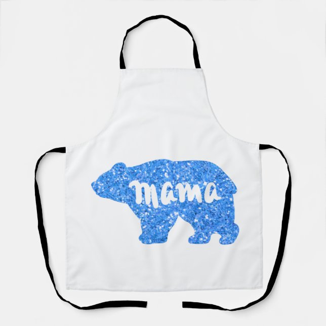 Delantal Cute Mama con diseño brillante azul para ella (Anverso)