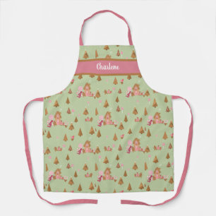 Delantal Cute Mint Pink Gingerbread Candy Canes