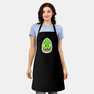 Delantal Cute monstruo de huevo pixelado