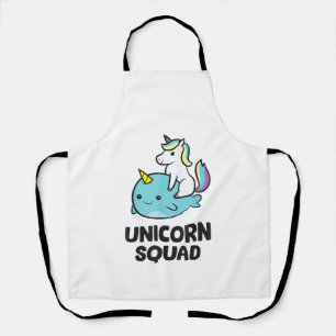 Delantal Cute Narwhal Unicorn Squad Divertido Unicornio Y N