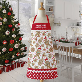 Delantal Cute Navidades Cookie Baking Crew Apron