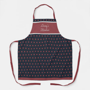 Delantal Cute negro y Terra Rosa Polka Punto Apron