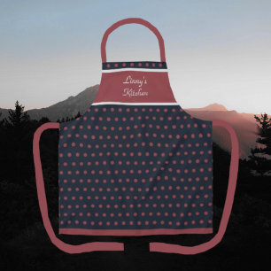 Delantal Cute negro y Terra Rosa Polka Punto Apron