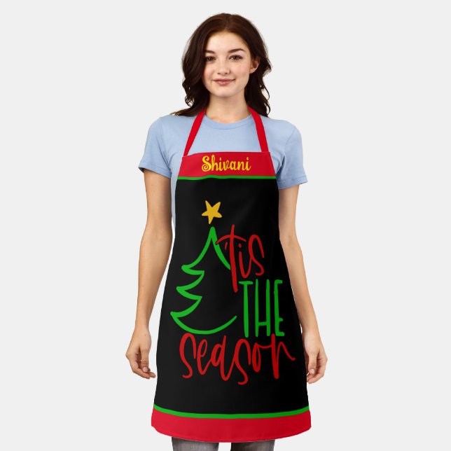 Delantal Cute nombre personalizado Aprons de árbol de Navid (Gastado)