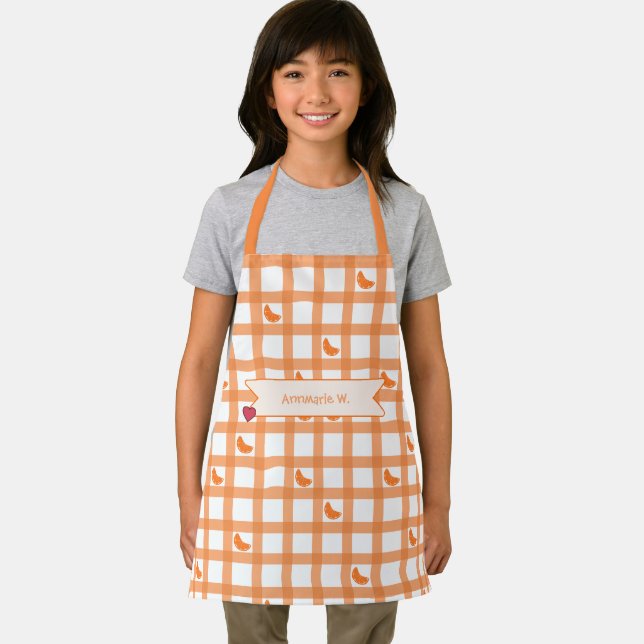 Delantal Cute Orange Gingham (in situ)