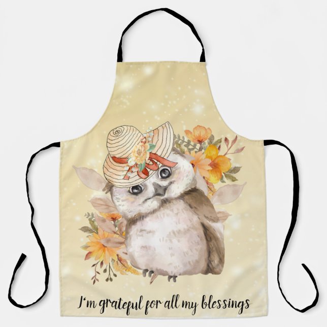 Delantal Cute owl Farmhouse romantic wallpaper (Anverso)