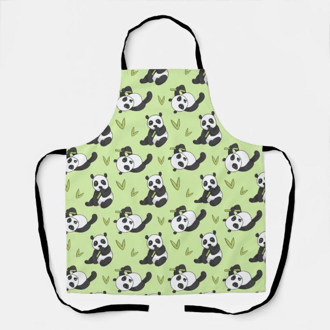 Delantal Cute Panda bamboo Animal Pattern Gift Cute Summer (Anverso)