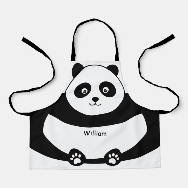 Delantal Cute Panda Face Para Niños Graciosa Impresión De T (Anverso)