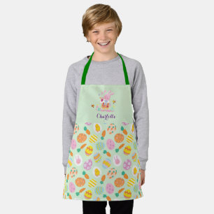 Delantal Cute Pascua Pink Bunny Garden Caza de Huevos Niños
