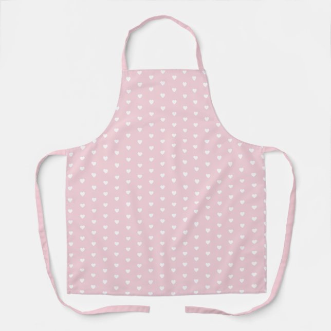 Delantal Cute Pastel Pink Heart Pattern Baker (Anverso)