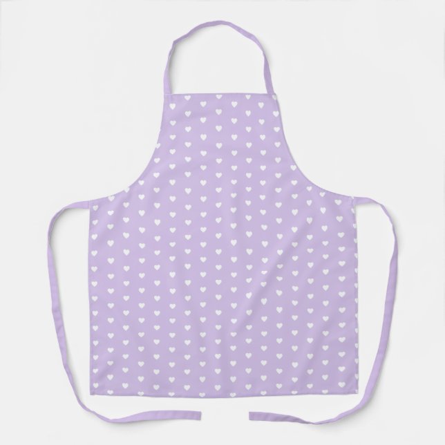 Delantal Cute Pastel Purple Heart Pattern Baker (Anverso)