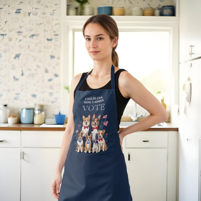 Delantal Cute Patriotics Childless Dogs Ladies Vote  (Cute Patriotics Childless Dogs Ladies Vote Aprons Celebrate the patriotic spirit.)