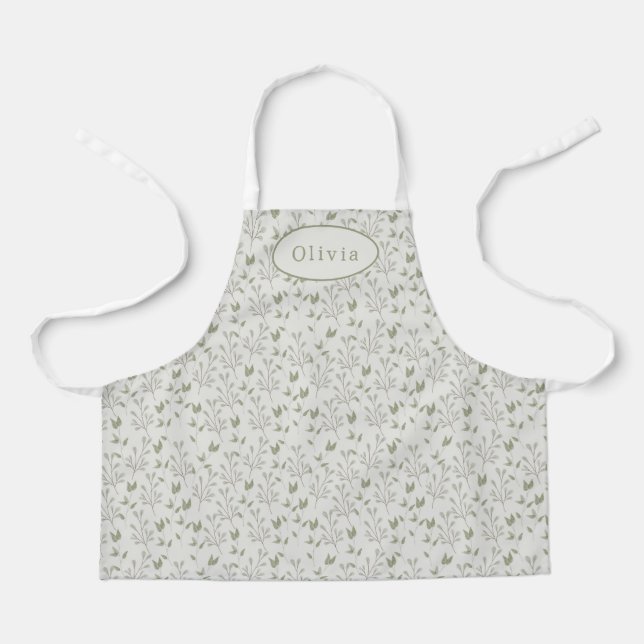 Delantal Cute Personalised Botanical Leaf Pattern Apron (Anverso)