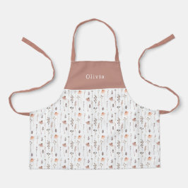 Delantal Cute Personalised Floral Botanical Pattern Apron