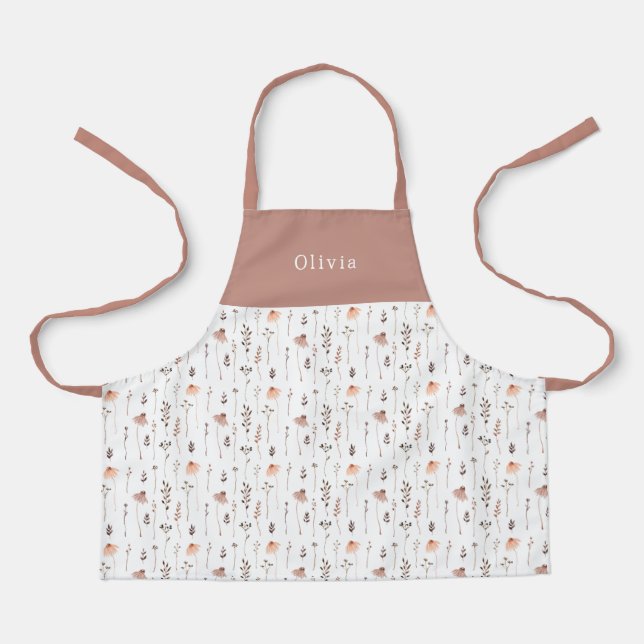 Delantal Cute Personalised Floral Botanical Pattern Apron (Anverso)