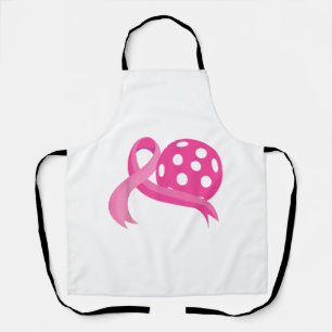 Delantal Cute Pink Heart Ribbon Pickleball Conciencia del C