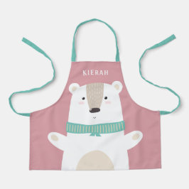 Delantal Cute Polar Bear Moderno Kids Rubor