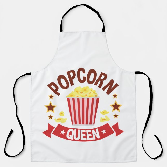 Delantal Cute Popcorn Queen Lover Women Girls (Anverso)