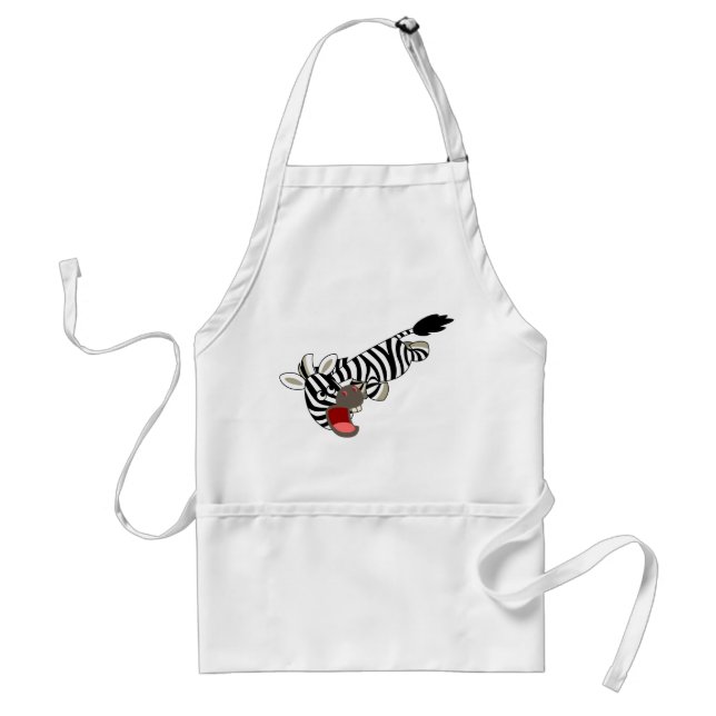 Delantal Cute Prankish Personalizado Zebra Apron (Frente)