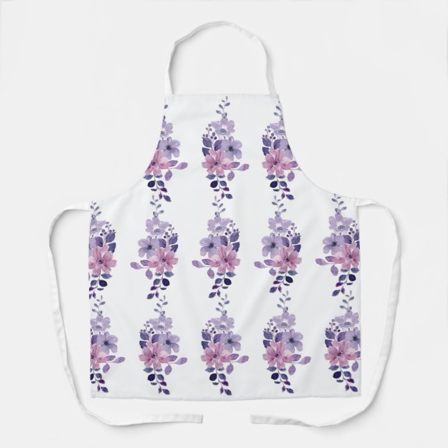 Delantal Cute Purple Floral (Anverso)