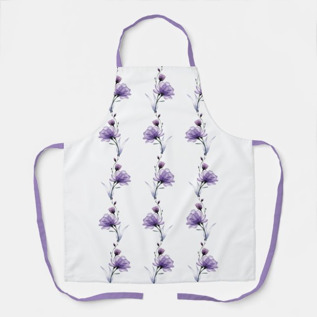Delantal Cute Purple Floral (Anverso)