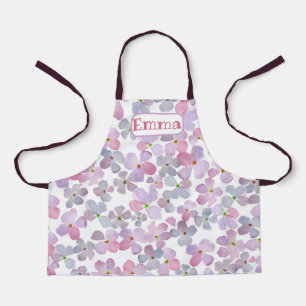 Delantal Cute Purple Flowers todo-over Print Apron