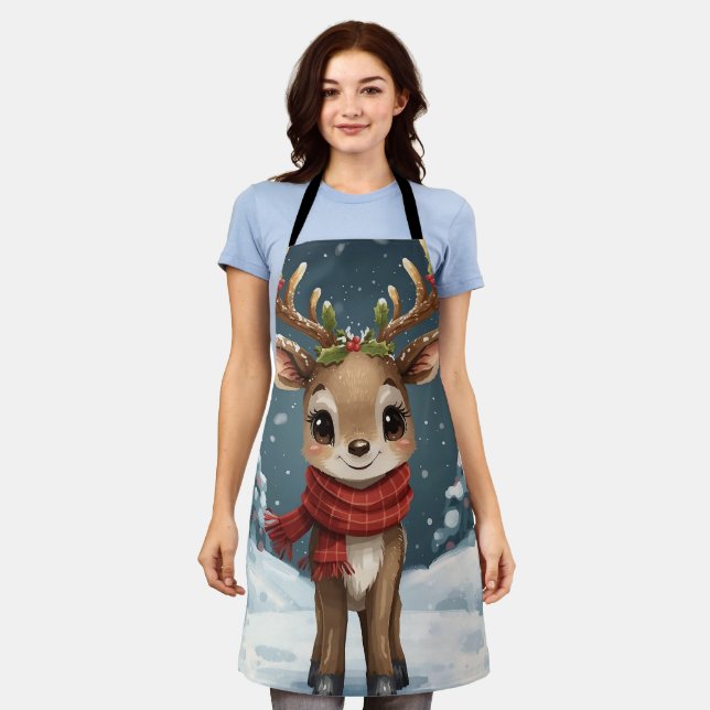 Delantal Cute reindeer christmas apron for festive kitchen  (Gastado)