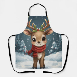 Delantal Cute reindeer christmas apron for festive kitchen