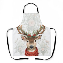 Cute Reindeer Christmas Apron For Winter Festive