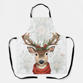 Delantal Cute Reindeer Christmas Apron For Winter Festive