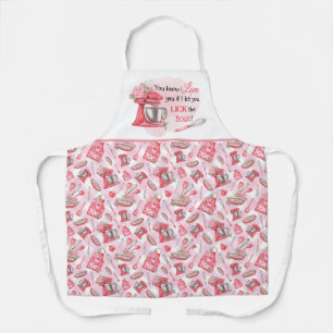 Delantal Cute rosa "lamer el tazón" Cocina de horneado Apro