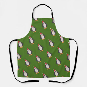 Delantal Cute Santa Penguin