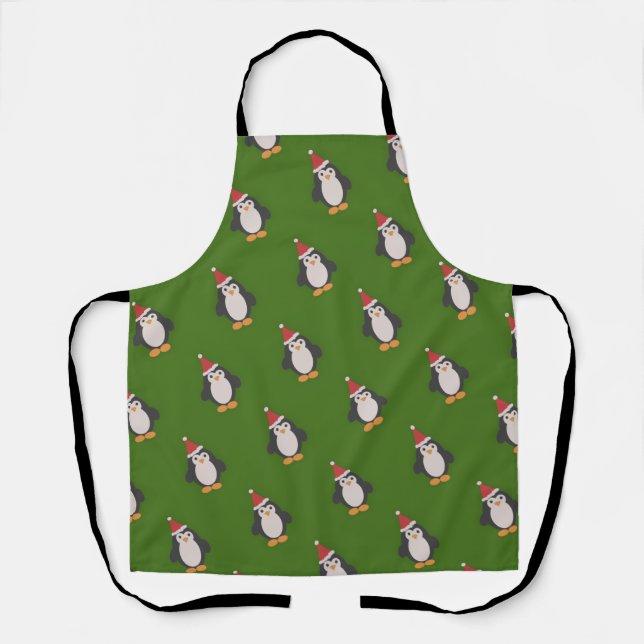 Delantal Cute Santa Penguin (Anverso)