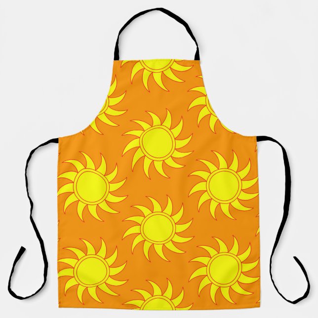 Delantal Cute seamless pattern of sun. Doodle hand drawn st (Anverso)