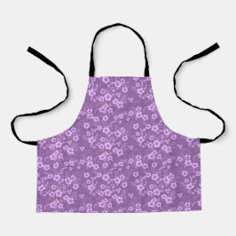 Delantal Cute small purple floral summer pattern