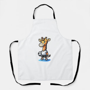 Delantal Cute Soccer Player Giraffe.