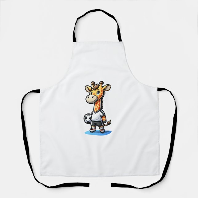 Delantal Cute Soccer Player Giraffe. (Anverso)